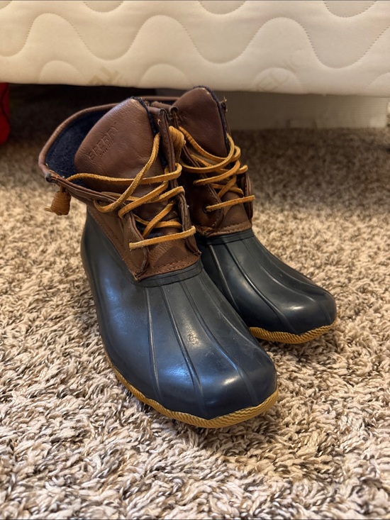 Sperry Other - Sperry Kids Navy and Brown Waterproof Duck Boots